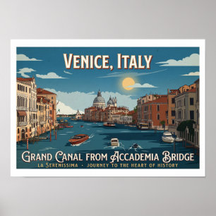 Groot Kanaal vanaf Accademia-brug, Venetië Poster