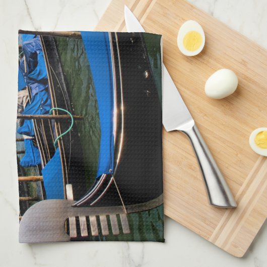 Groot Kanaal, water met gondalo-boten in de rij Theedoek (Quarter Fold)