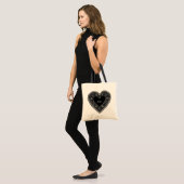 Groot  kanten hart tote bag (Voorkant (model))