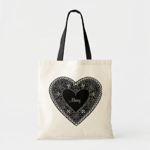 Groot kanten hart tote bag