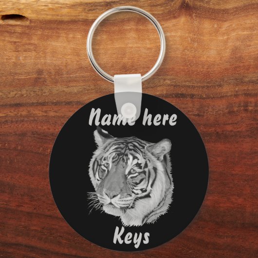 groot kattenportret van tijger sleutelhanger (Voorkant)