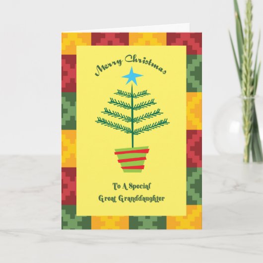 Groot - Kerstmis van Primsy van de kleindochter Feestdagen Kaart (Voorkant)