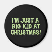Groot Kind bij kersttshirts en cadeautjes Magneet (Voorkant)