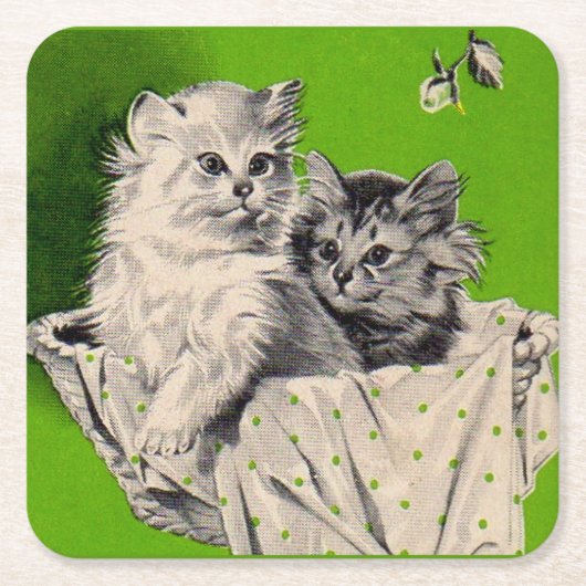 groot kitten klein kitten kartonnen onderzetters (Voorkant)