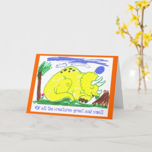 Groot & Klein tegen Oktober Kaart (Gele Bloem)