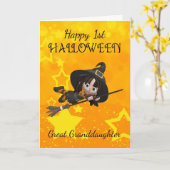 Groot - kleindochter 1st Halloween met Leuk weinig Kaart (Gele Bloem)