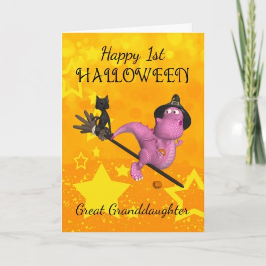 Groot - kleindochter 1st Halloween met Leuk weinig Kaart (Voorkant)