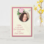 Groot-kleindochter, voegt een foto toe, verjaardag kaart (Gele Bloem)