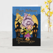 groot - kleindochterHalloween de kaart van de (Gele Bloem)