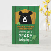 Groot kleinzoon Beer op St. Patrick's Day Kaart (Gele Bloem)