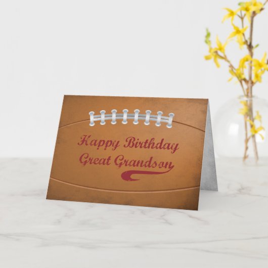 Groot kleinzoon Verjaardag Groot Grunge Football Kaart (Gele Bloem)