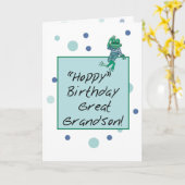 Groot - kleinzoonKikker in Jeans, Verjaardag, Kaart (Gele Bloem)