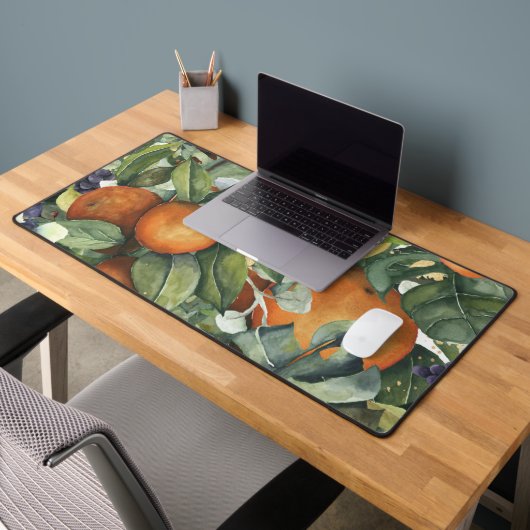 Groot Kleurig Oranje Fruit & Bladontwerp Bureaumat (Kantoor 2)