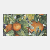 Groot Kleurig Oranje Fruit & Bladontwerp Bureaumat (Voorkant)