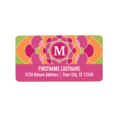 Groot kleurig ventilatorontwerp met monogram etiket (Voorkant)