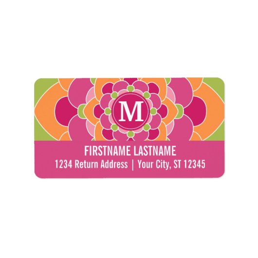 Groot kleurig ventilatorontwerp met monogram etiket (Voorkant)