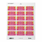 Groot kleurig ventilatorontwerp met monogram etiket (Full Sheet)