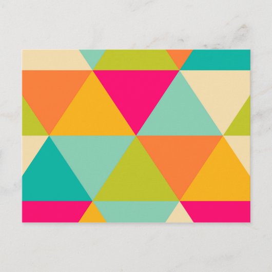 Groot kleurrijk driehoekspatroon briefkaart (Voorkant)