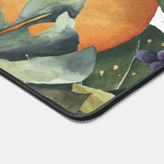 Groot Kleurrijk Oranje Fruit & Foliage Design Bureaumat (Hoek)