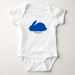 Groot konijn Silloute in blauw Romper