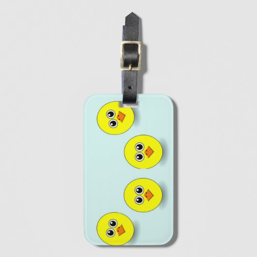 Groot kopje, blauw bagagelabel (Voorkant (verticaal))