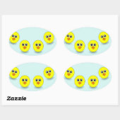 Groot kopje, blauw ovale sticker (Vel)