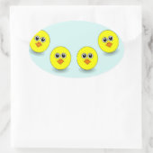 Groot kopje, blauw ovale sticker (Tas)