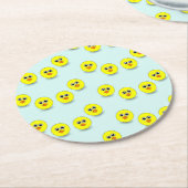 Groot kopje, blauw ronde kartonnen onderzetter (Gebogen)