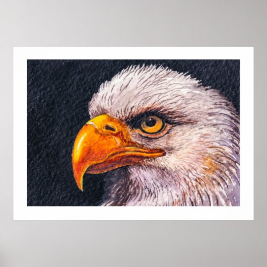 Groot krachtig Poster met Bald Eagle (Voorkant)