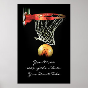 Groot kunstwerk Motivatie Quote Basketbal Poster
