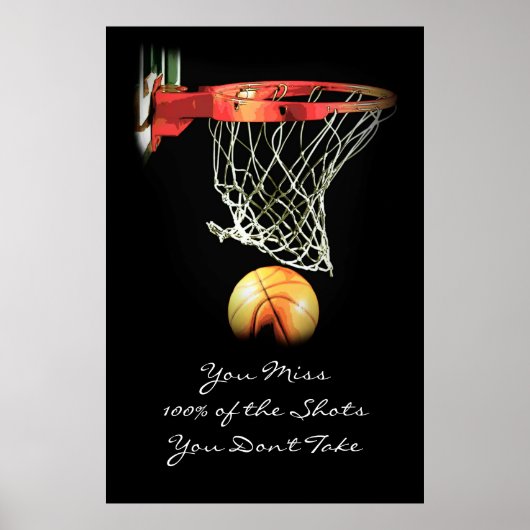 Groot kunstwerk Motivatie Quote Basketbal Poster (Voorkant)