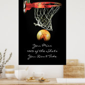 Groot kunstwerk Motivatie Quote Basketbal Poster (Keuken)