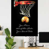 Groot kunstwerk Motivatie Quote Basketbal Poster (Thuiskantoor)