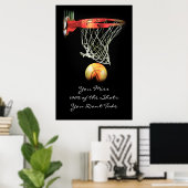 Groot kunstwerk Motiverende quote Basketbalposter Poster (Thuiskantoor)