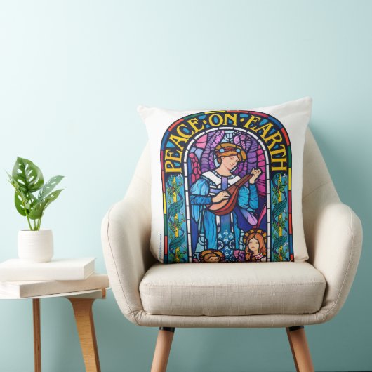 Groot Kussen ‘Vrede op Aarde’ gebrandschilderd gla (Stoel)