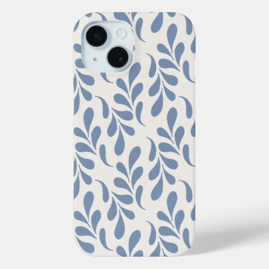 Groot kustblauw botanisch bladpatroon Case-Mate iPhone case (Achterkant)