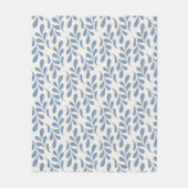 Groot kustblauw botanisch bladpatroon fleece deken (Voorkant)