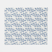 Groot kustblauw botanisch bladpatroon fleece deken (Voorkant (Horizontaal))