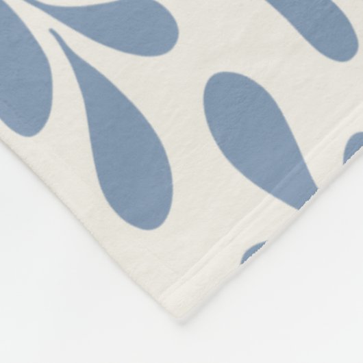 Groot kustblauw botanisch bladpatroon fleece deken (Hoek)