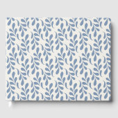 Groot kustblauw botanisch bladpatroon gastenboek (Voorkant)
