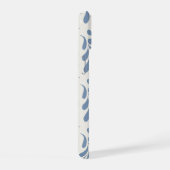 Groot kustblauw botanisch bladpatroon iPhone 15 case (Rechterkant)