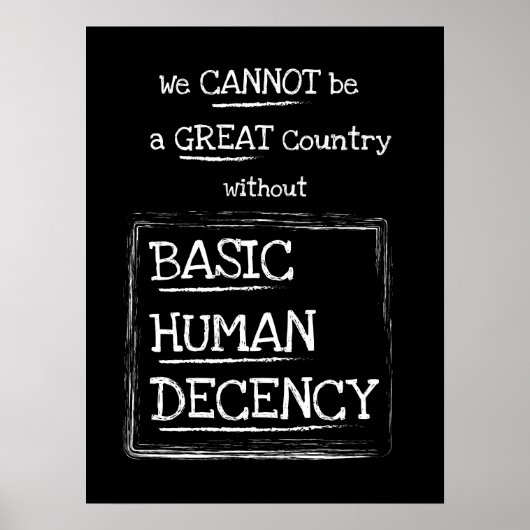 Groot land Basic Human Decent Black Poster (Voorkant)