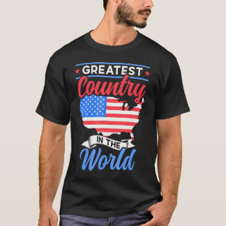 Groot land in de wereld Verenigde Staten Amerikaan T-shirt
