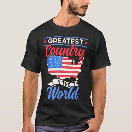 Groot land in de wereld Verenigde Staten Amerikaan T-shirt (Voorkant)