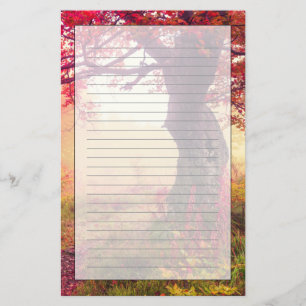 groot landschap met herfstbomen in het bos briefpapier