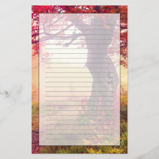 groot landschap met herfstbomen in het bos briefpapier (Voorkant)