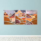 Groot landschapstriptiek canvas afdruk (Insitu (Houten vloer))