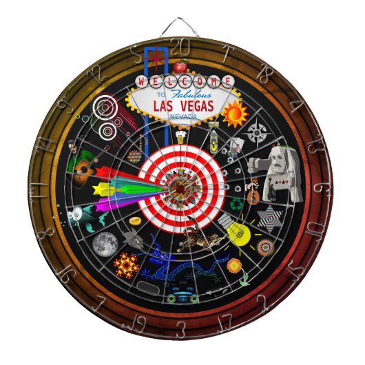 Groot Las Vegas Multi-Target Gaming Dartboard Dartbord (Voorkant)