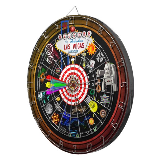 Groot Las Vegas Multi-Target Gaming Dartboard Dartbord (Voorkant Rechts)