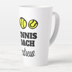 Groot latte mok cadeau voor tennisinstructeur